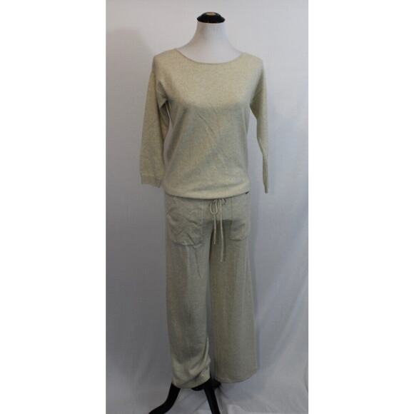 MALO Sz S Small Oatmeal 100% Cashmere Sweater Knit Tuta Jumpsuit NWT - Picture 4 of 14